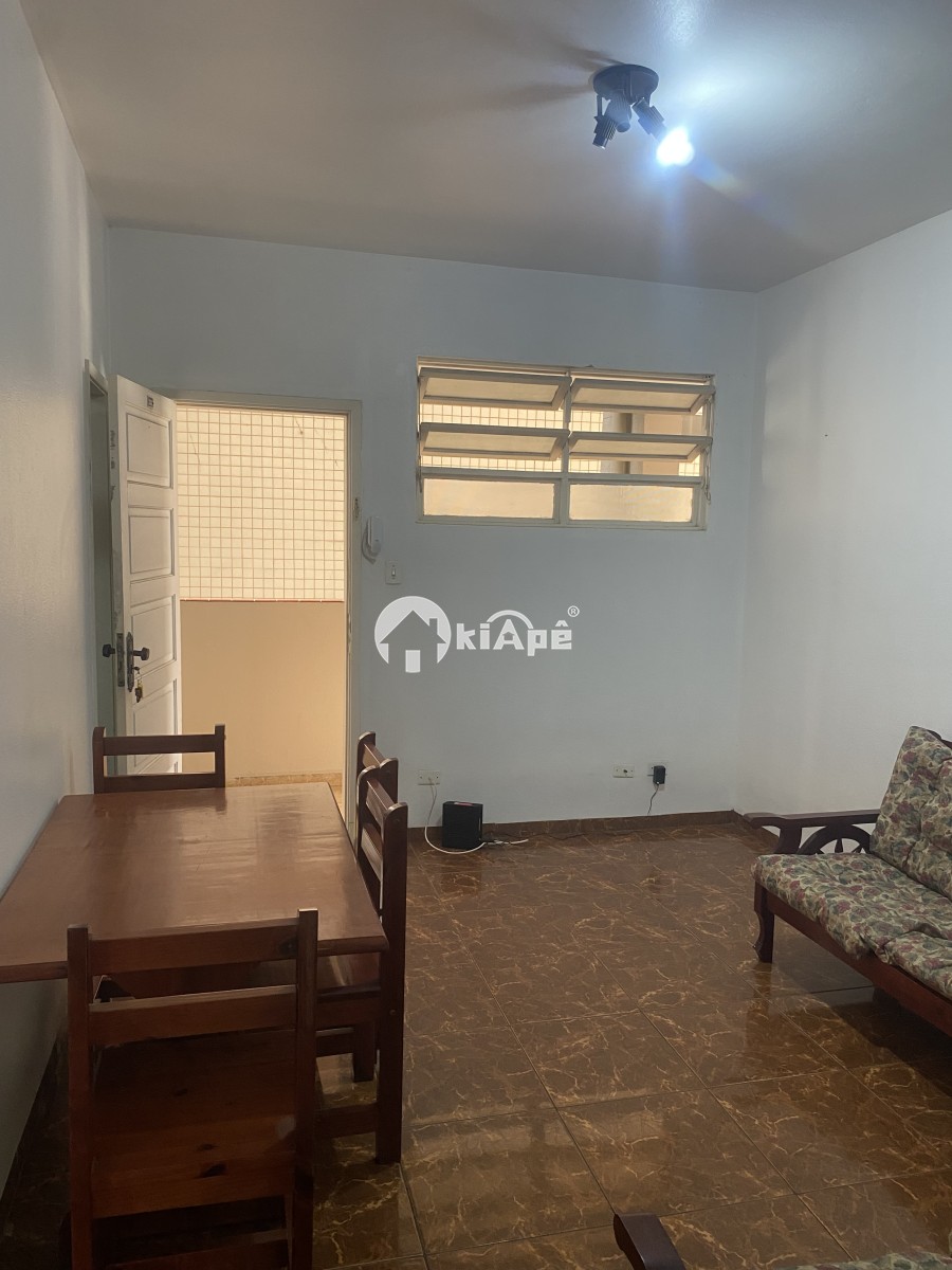 Apartamento Para Alugar com 1 Dormitório, Garagem,  a Meia Quadra da Praia do Gonzaguinha- São Vicente/SP