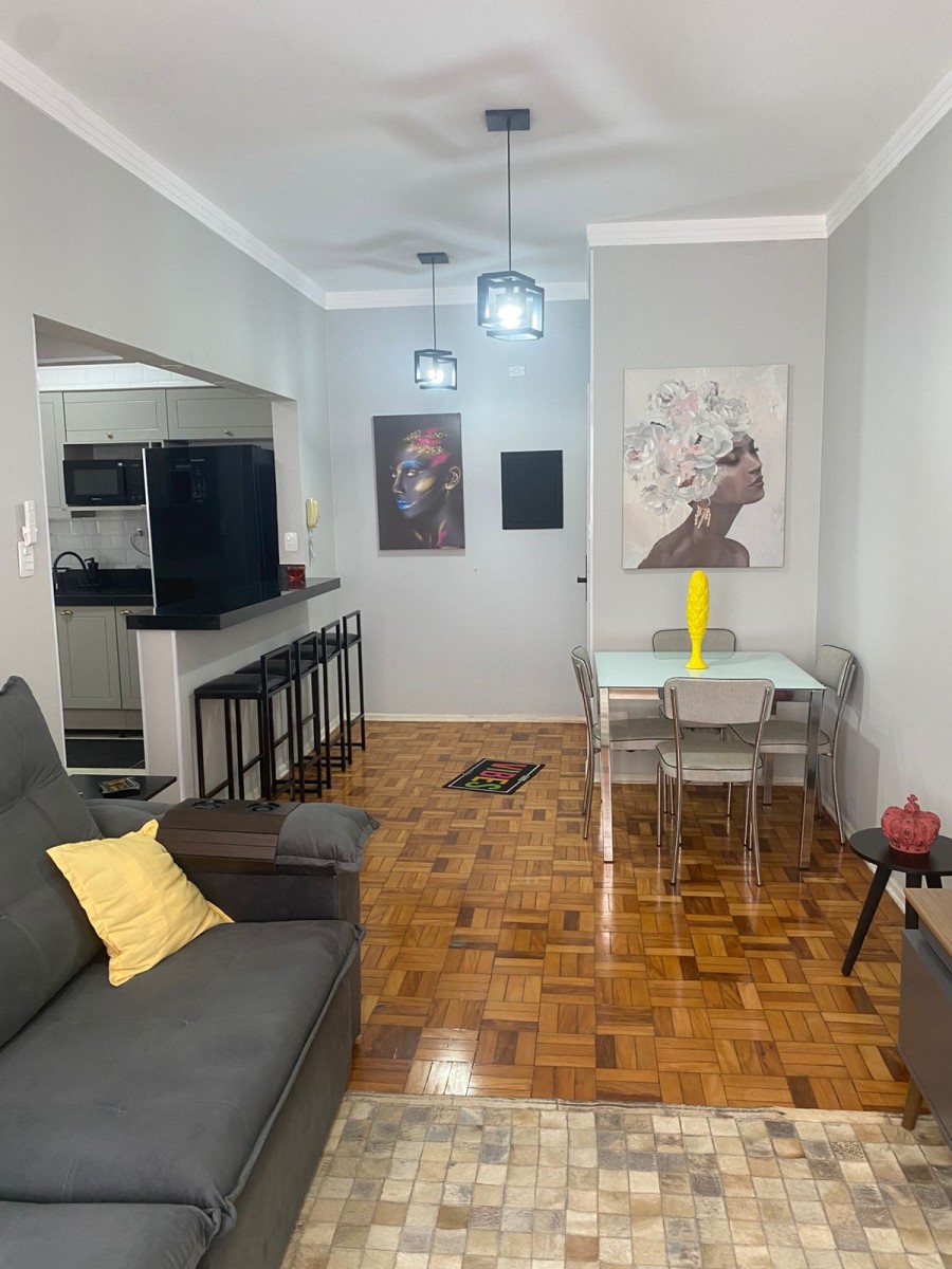 Apartamento 1 Quarto a Venda, Ed. Anchieta, Garagem, Prédio de Frente Para o Mar, Praia do Gonzaguinha - São Vicente, SP