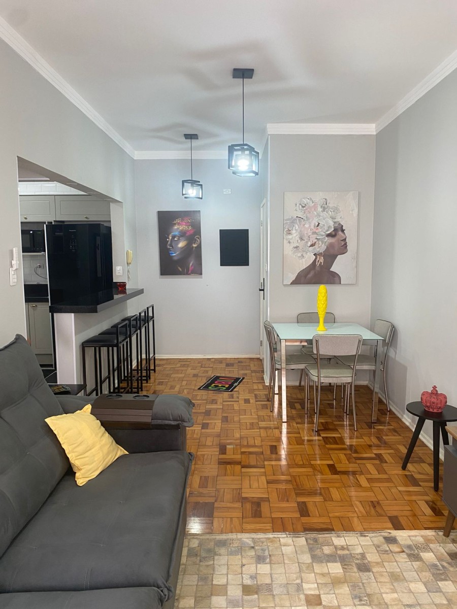 Apartamento 1 Quarto a Venda, Ed. Anchieta, Garagem, Prédio de Frente Para o Mar, Praia do Gonzaguinha - São Vicente, SP