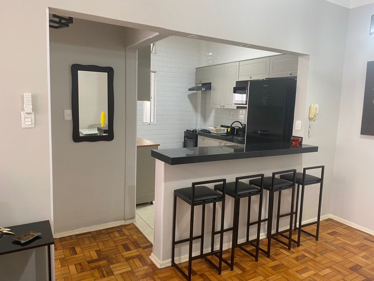 Apartamento 1 Quarto a Venda, Ed. Anchieta, Garagem, Prédio de Frente Para o Mar, Praia do Gonzaguinha - São Vicente, SP