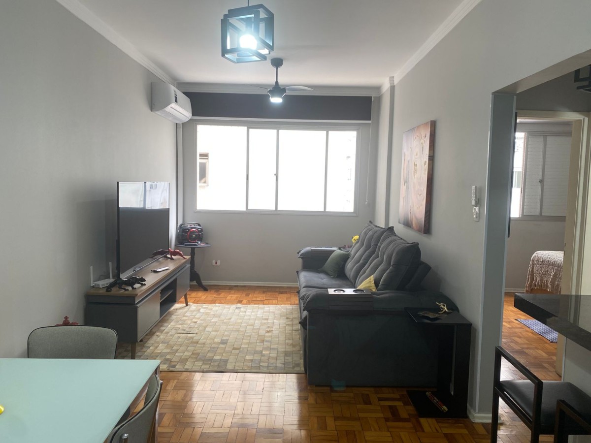 Apartamento 1 Quarto a Venda, Ed. Anchieta, Garagem, Prédio de Frente Para o Mar, Praia do Gonzaguinha - São Vicente, SP