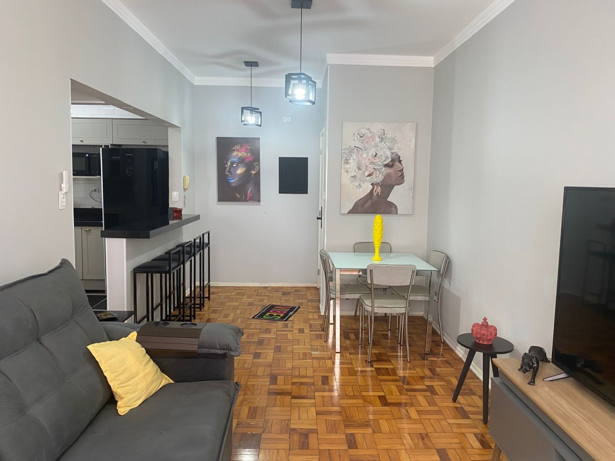 Apartamento 1 Quarto a Venda, Ed. Anchieta, Garagem, Prédio de Frente Para o Mar, Praia do Gonzaguinha - São Vicente, SP