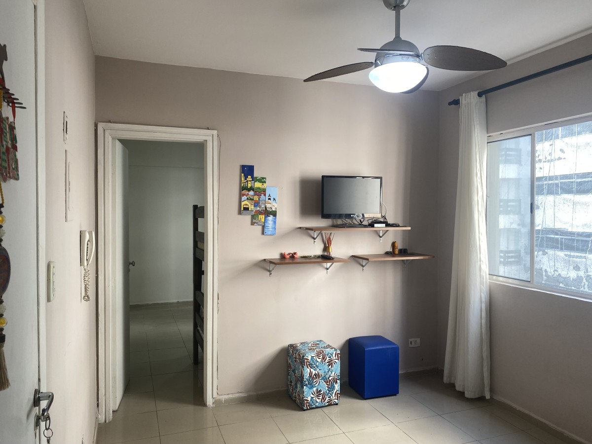 Apartamento à Venda – 1 Dormitório, Garagem, Frente para o Mar – Gonzaguinha, São Vicente-SP