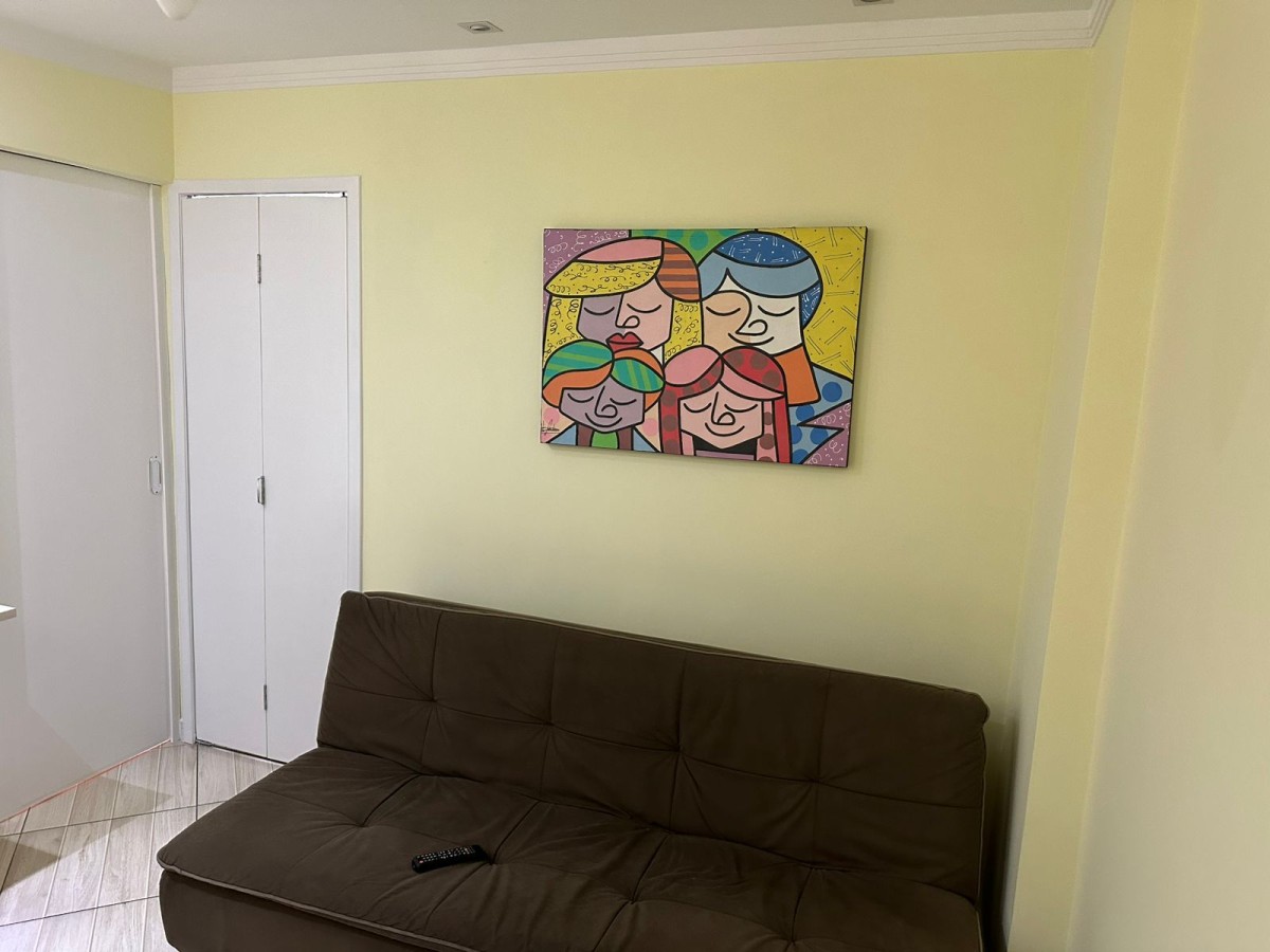 Apartamento à venda de um dormitório com garagem em São Vicente SP.