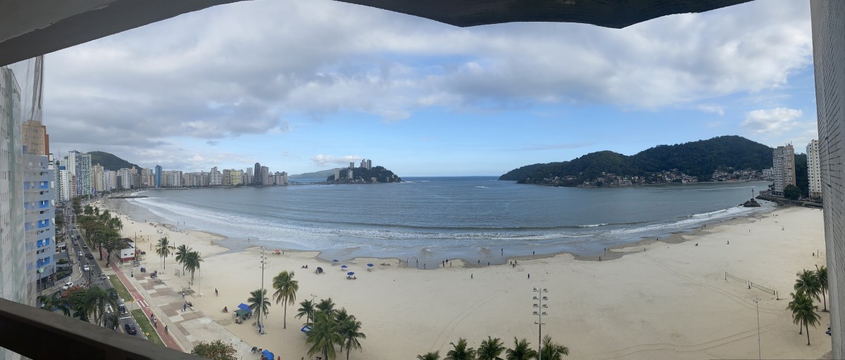 Apartamento Frente Mar 100m² – 2 Dorms, Suíte, Gar, Piscina, Praia do Gonzaguinha, São Vicente-SP