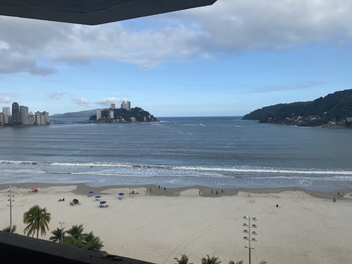 Apartamento Frente Mar 100m² – 2 Dorms, Suíte, Gar, Piscina, Praia do Gonzaguinha, São Vicente-SP