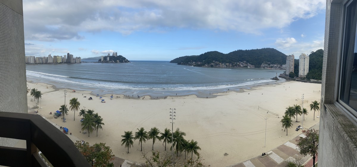 Apartamento Frente Mar 100m² – 2 Dorms, Suíte, Gar, Piscina, Praia do Gonzaguinha, São Vicente-SP