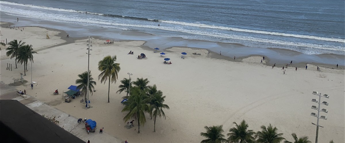 Apartamento Frente Mar 100m² – 2 Dorms, Suíte, Gar, Piscina, Praia do Gonzaguinha, São Vicente-SP