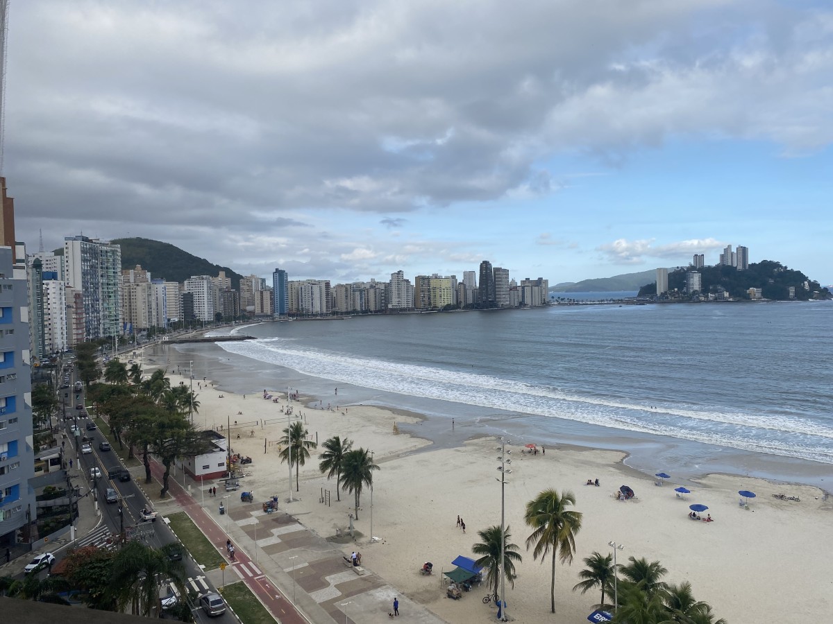 Apartamento Frente Mar 100m² – 2 Dorms, Suíte, Gar, Piscina, Praia do Gonzaguinha, São Vicente-SP