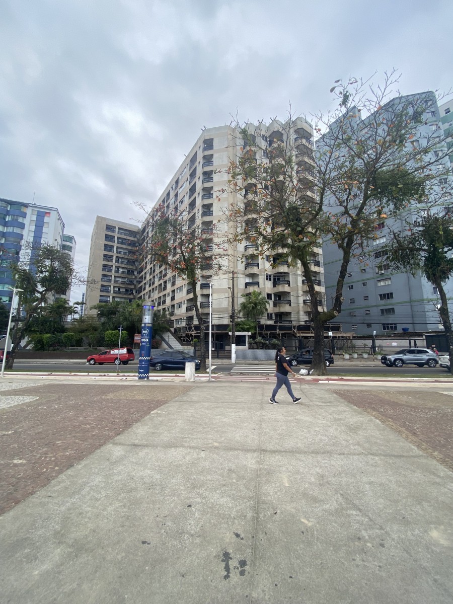 Apartamento Frente Mar 100m² – 2 Dorms, Suíte, Gar, Piscina, Praia do Gonzaguinha, São Vicente-SP
