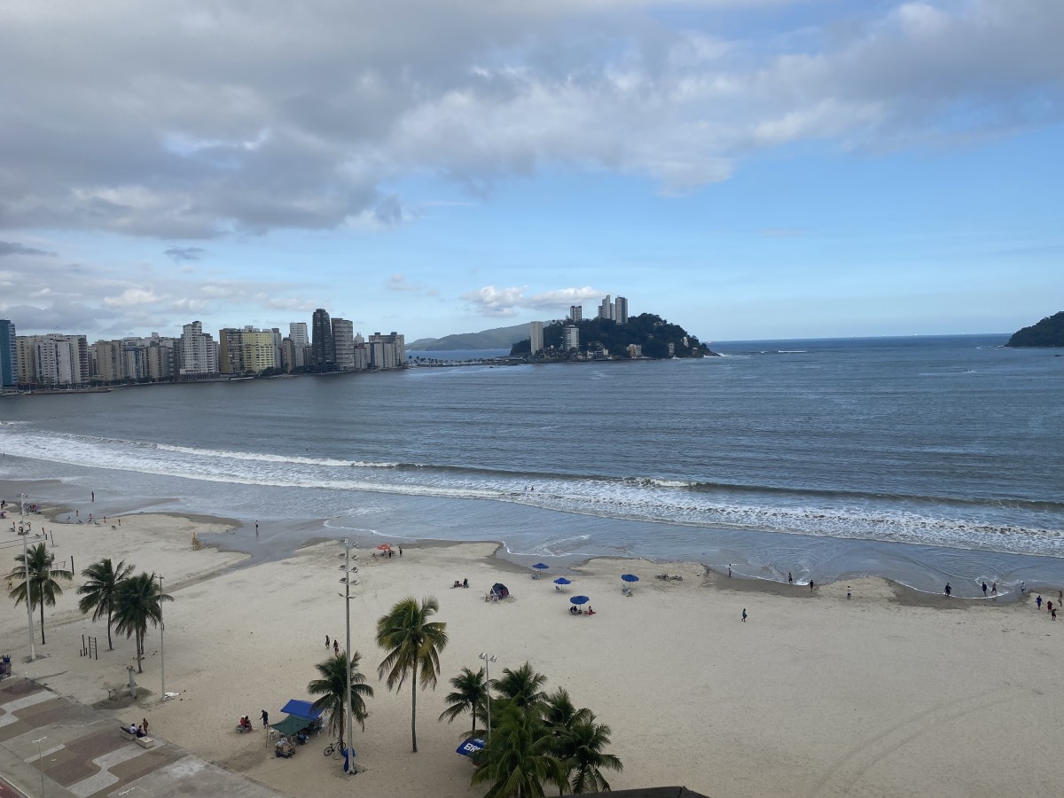 Apartamento Frente Mar 100m² – 2 Dorms, Suíte, Gar, Piscina, Praia do Gonzaguinha, São Vicente-SP