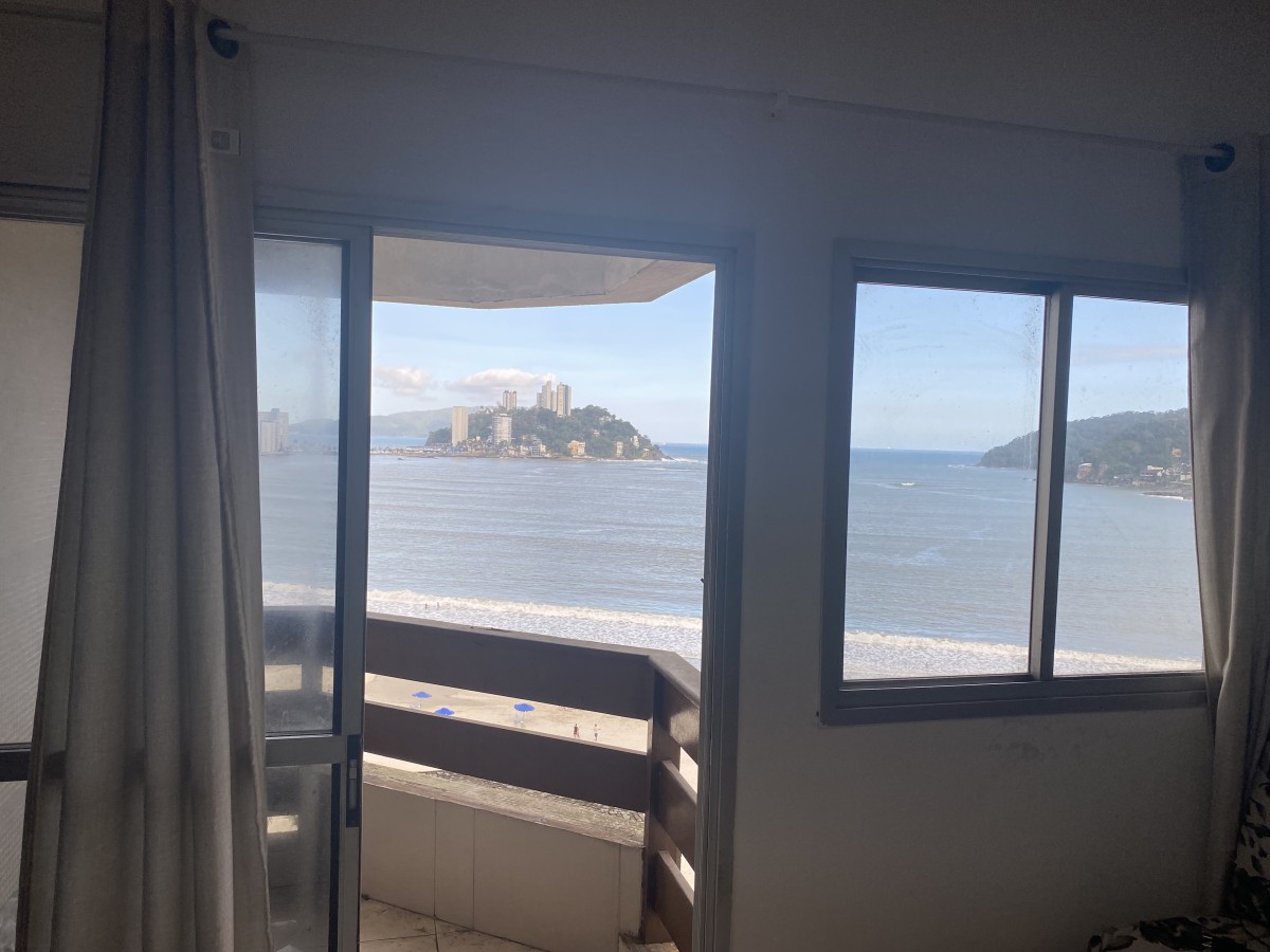 Apartamento Frente Mar 100m² – 2 Dorms, Suíte, Gar, Piscina, Praia do Gonzaguinha, São Vicente-SP