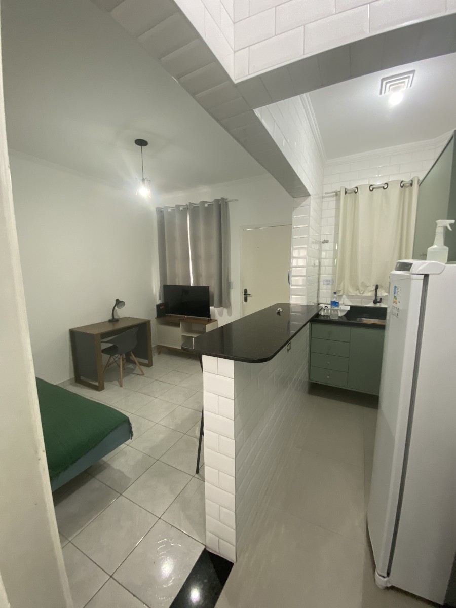 Apartamento à Venda – Sala Living Dividido em Quarto, Sala, Cozinha e Garagem – Rua Jacob Emerick, São Vicente-SP