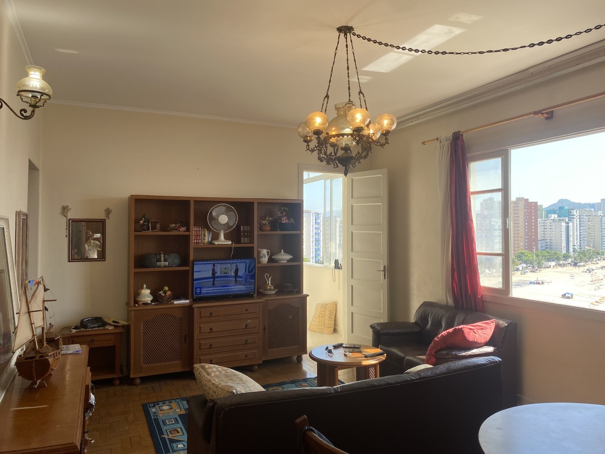 Apartamento à Venda Frente ao Mar em São Vicente | 110m² | 3 Quartos | 1 Vagas