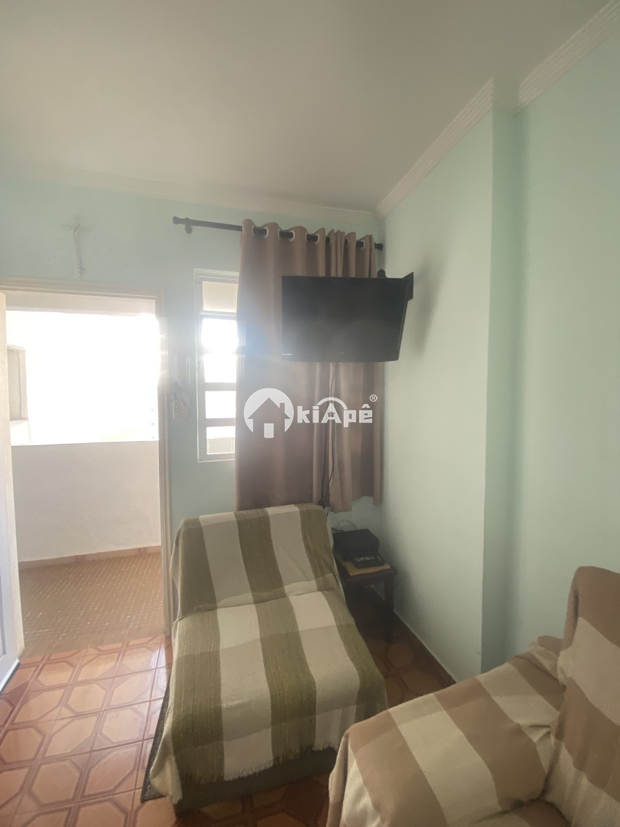 Apartamento 1 quarto mobiliado para alugar - Prédio de Frente Para o Mar - São Vicente-SP