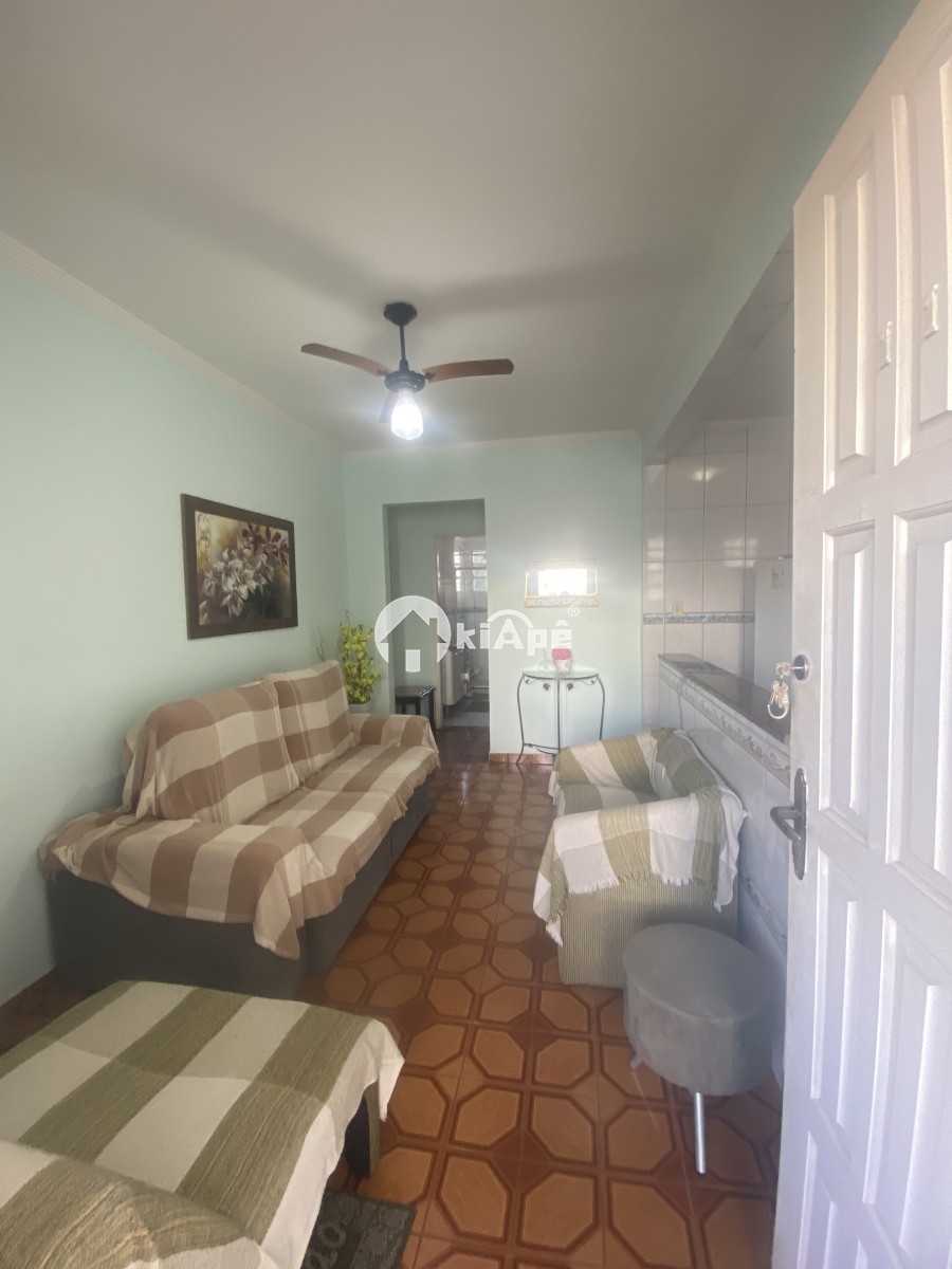 Apartamento 1 quarto mobiliado para alugar - Prédio de Frente Para o Mar - São Vicente-SP