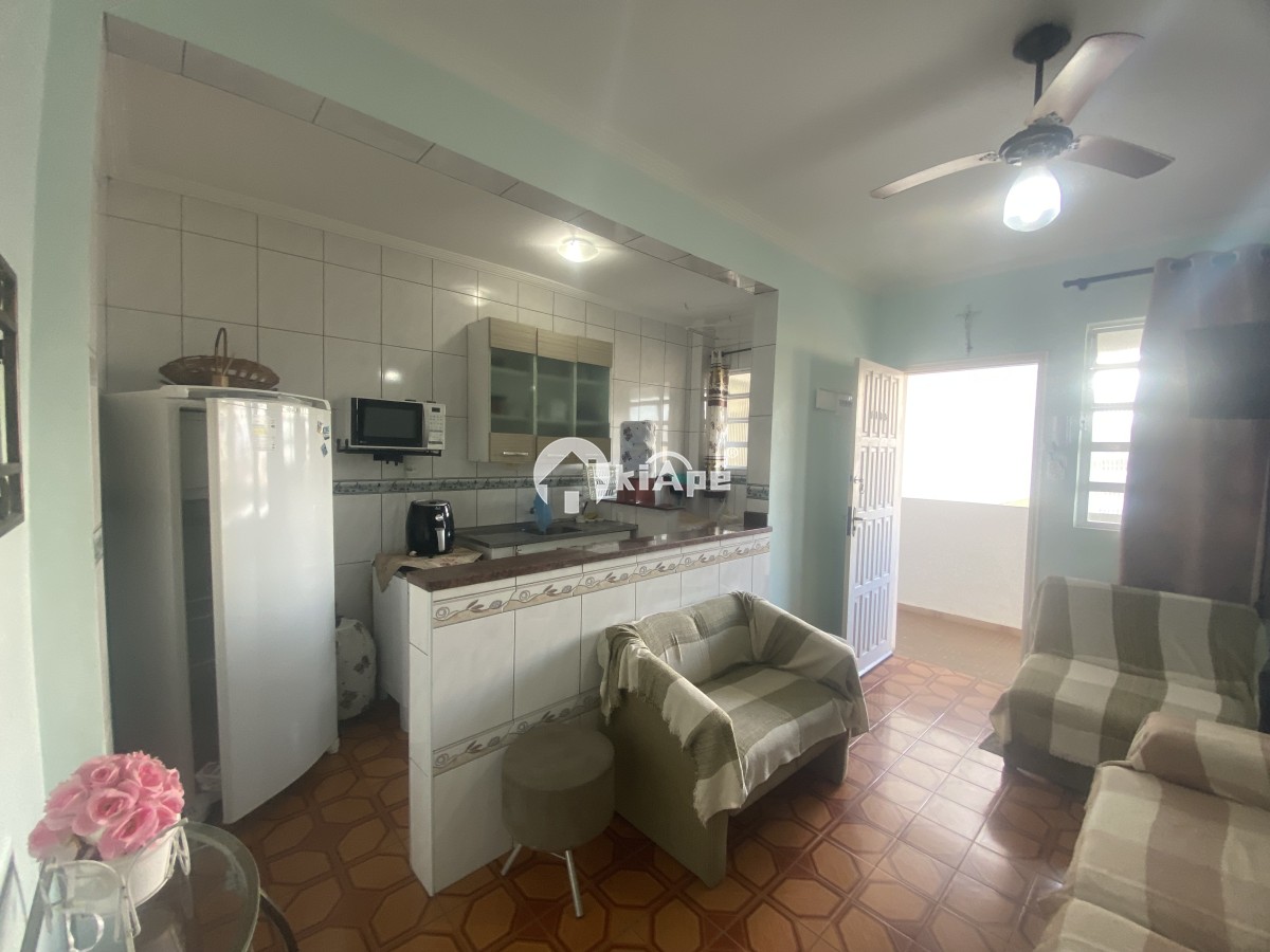 Apartamento 1 quarto mobiliado para alugar - Prédio de Frente Para o Mar - São Vicente-SP