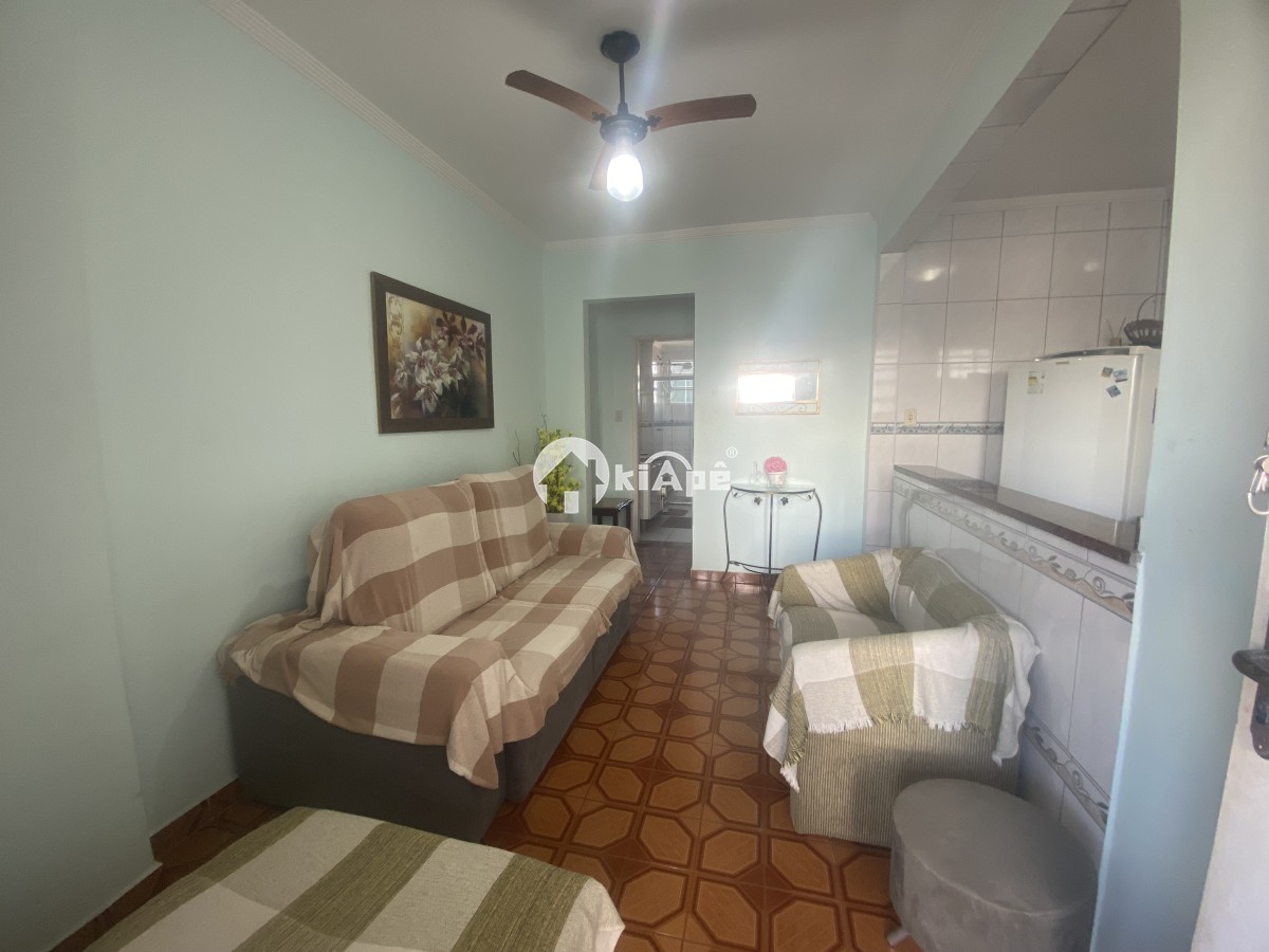 Apartamento 1 quarto mobiliado para alugar - Prédio de Frente Para o Mar - São Vicente-SP