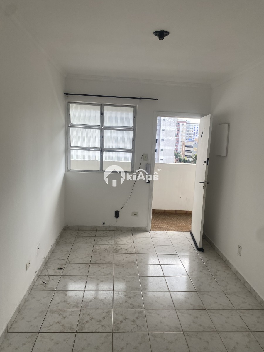Apartamento para Alugar – 1 Dormitório, Garagem, Vista Parcial para o Mar – Gonzaguinha, São Vicente/SP