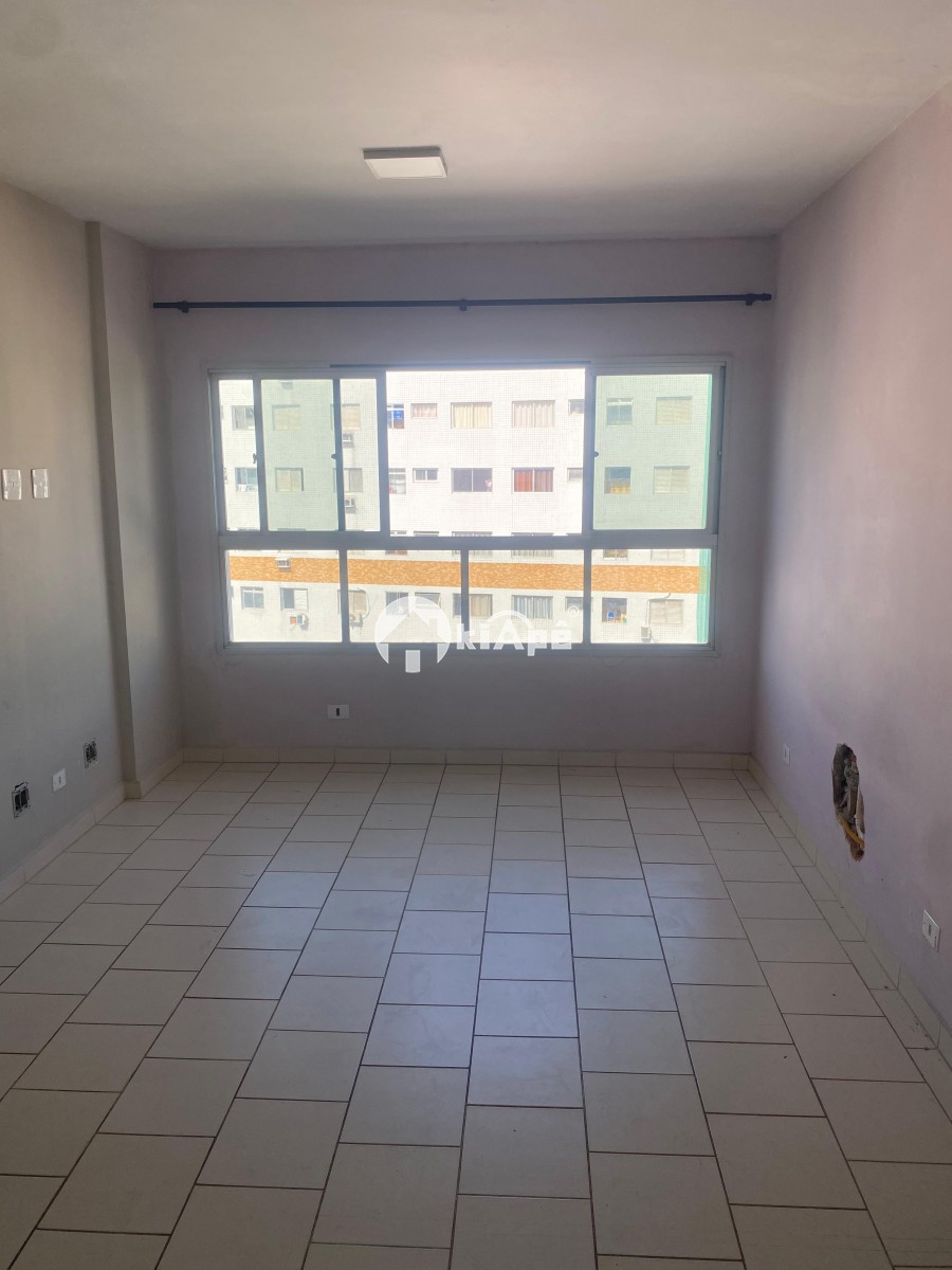 Apartamento à Venda [ Estilo Sala Living ] – Centro São Vicente | Frente Shopping Brisamar | 1 Vaga Privativa | Próximo