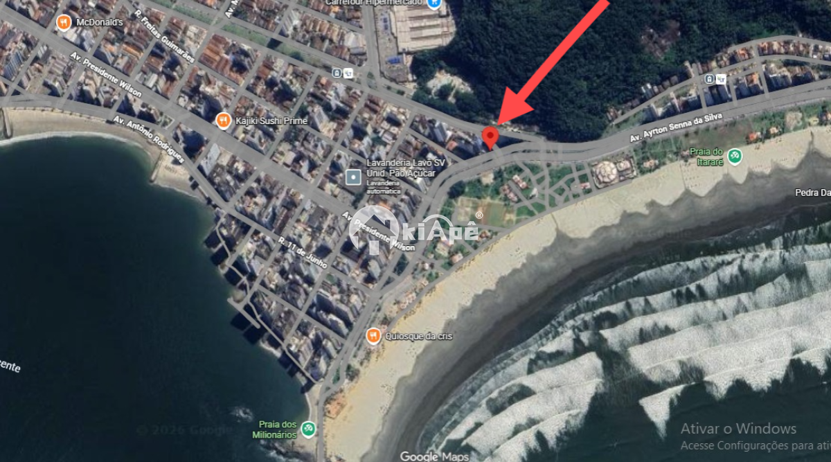 Apartamento Frente Mar à Venda no Itararé em São Vicente-SP | 3 Dormitórios | 1 Suíte | 102 m² | 1 Vaga | Ed. Iguaçu