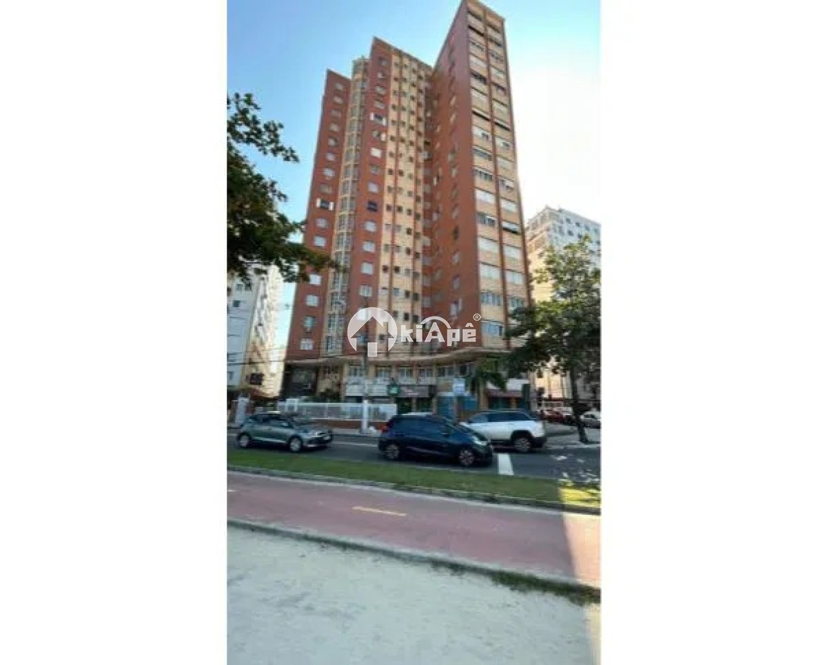 Apartamento Estilo Sala Living à Venda, em Prédio de Frente Para o Mar, com Vista Lateral - Gonzaguinha São Vicente-SP