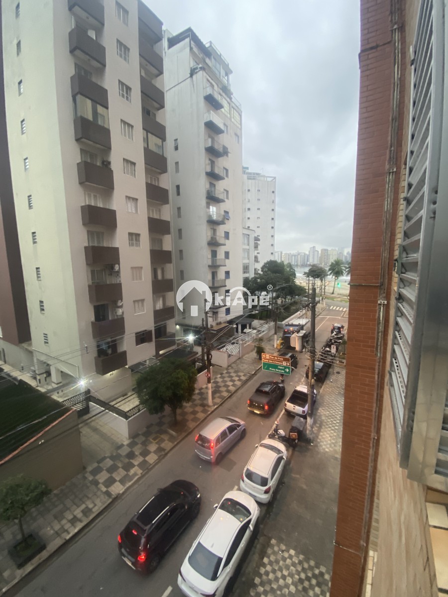 Apartamento Estilo Sala Living à Venda, em Prédio de Frente Para o Mar, com Vista Lateral - Gonzaguinha São Vicente-SP