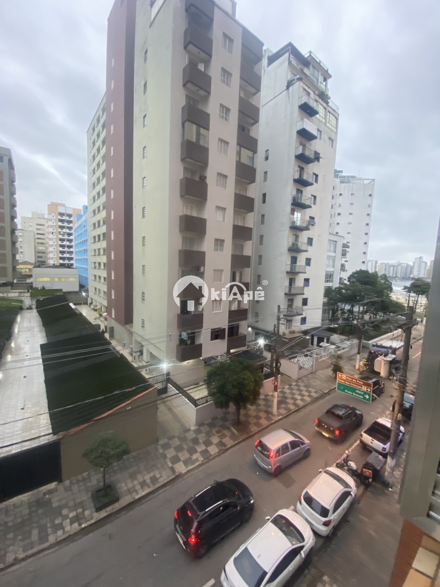 Apartamento Estilo Sala Living à Venda, em Prédio de Frente Para o Mar, com Vista Lateral - Gonzaguinha São Vicente-SP