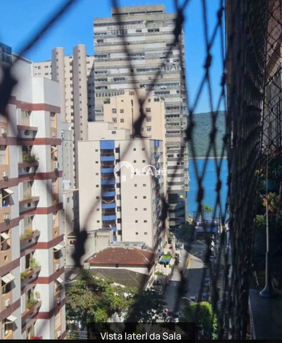 Apartamento à Venda, com 2 Quartos, com Garagem, em Itararé – São Vicente-SP | Sacada e Vista Lateral para o Mar